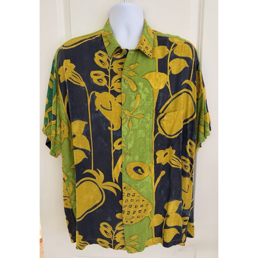 Jams World Vintage Men’s Hawaiian Aloha SS Shirt, XL, “Pineapple Patch, GUC